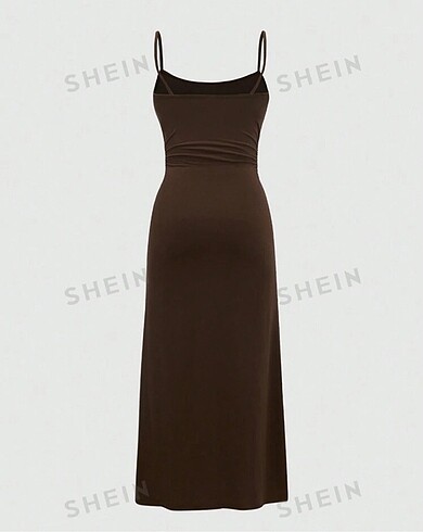 Vintage Love Shein kahverengi askılı elbise