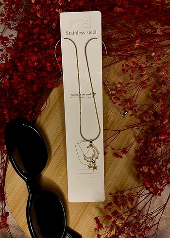 Uzun Zincir Detaylı Altın Renk Bohem Kolye - Görsel 2