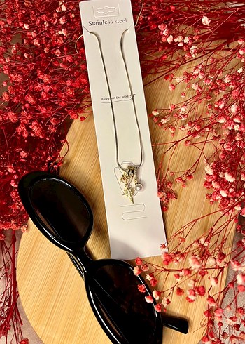 İşlemeli Mini Çelik Zincir Kolye - Görsel 2