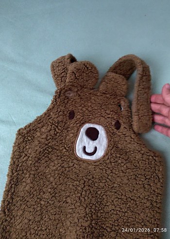 Örgü Kahverengi Erkek Bebek Tulumu - Görsel 2