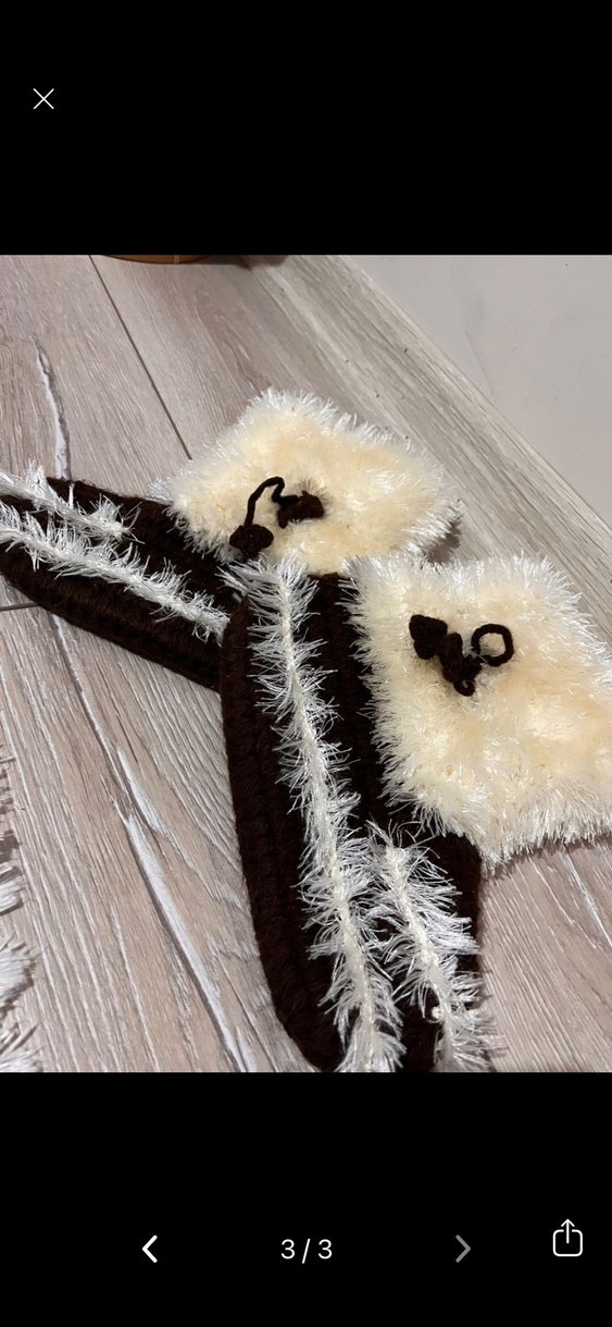 Kızlar için Kürklü Bohem Yün patik - Görsel 3