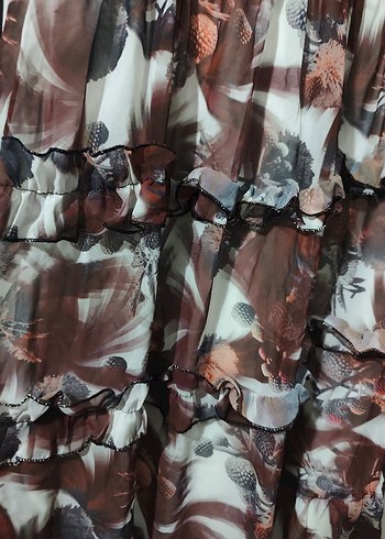 Gri V Yaka Bohem Uzun Elbise - Görsel 2