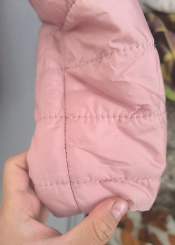 Kız Çocuk Pembe Kapüşonlu Fermuarlı mont - Görsel 2