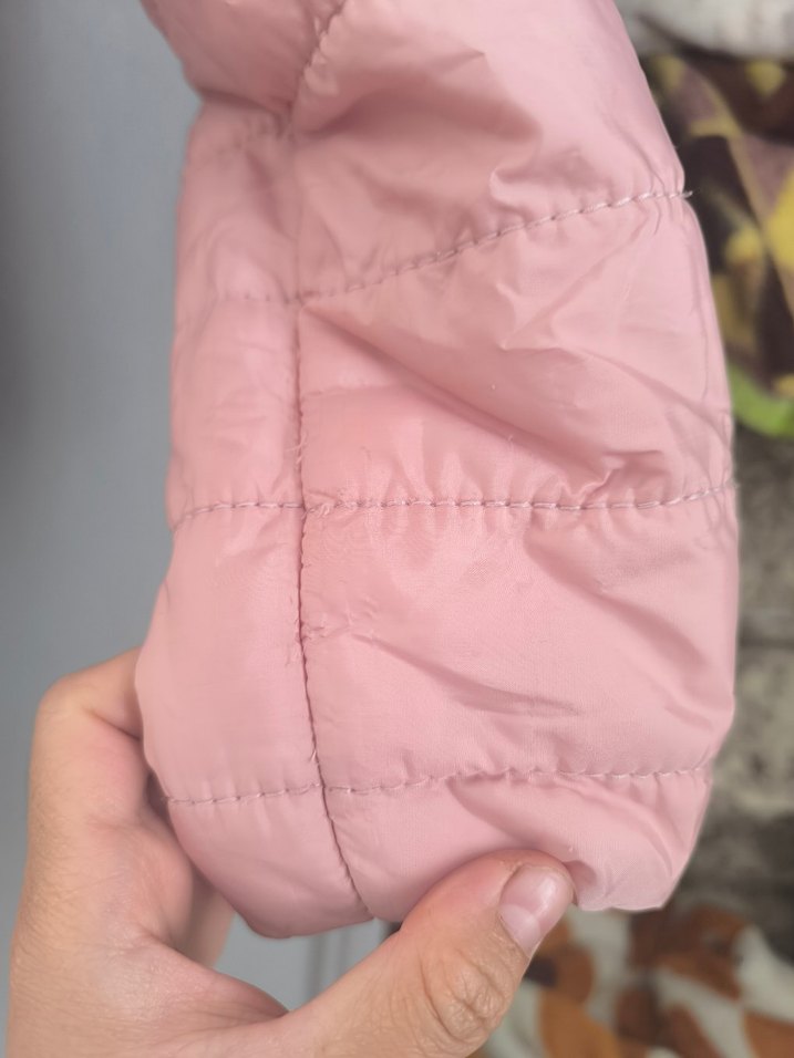 Kız Çocuk Pembe Kapüşonlu Fermuarlı mont - Görsel 2