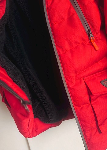 Kürk Detaylı Kırmızı Erkek Çocuk Mont - Görsel 4