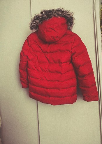 Kürk Detaylı Kırmızı Erkek Çocuk Mont - Görsel 3