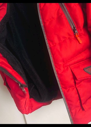 Kürk Detaylı Kırmızı Erkek Çocuk Mont - Görsel 6