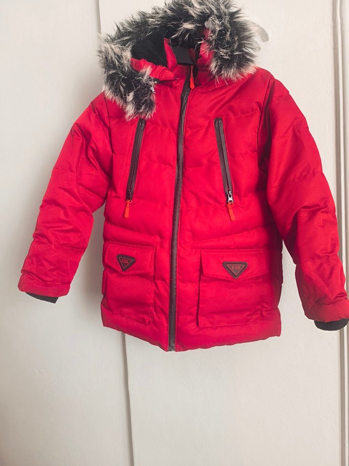 Kürk Detaylı Kırmızı Erkek Çocuk Mont - Görsel 2