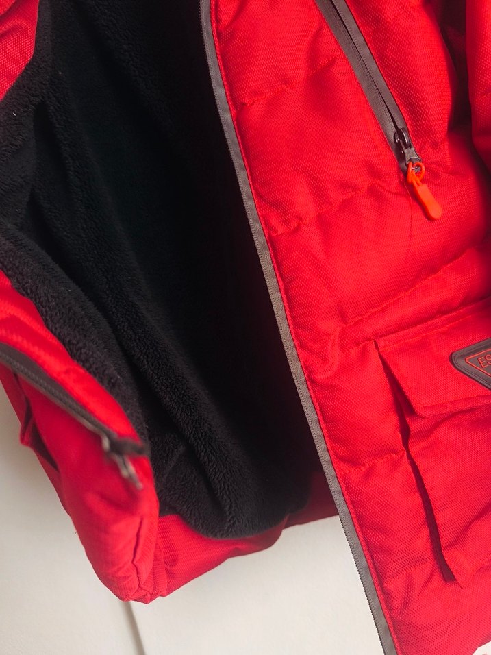 Kürk Detaylı Kırmızı Erkek Çocuk Mont - Görsel 4