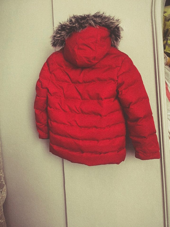 Kürk Detaylı Kırmızı Erkek Çocuk Mont - Görsel 3