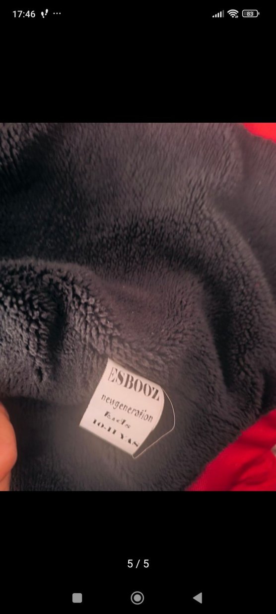 Kürklü Kapüşonlu Koyu Kırmızı Erkek Çocuk Mont - Görsel 5