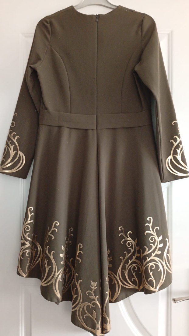 yeşil,gold Nakışlı Uzun Kollu Kadın tunik - Görsel 2