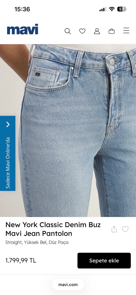 Mavi Kadın Denim Pantolon - Görsel 3