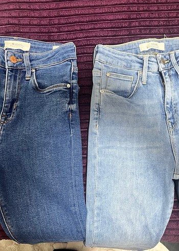 Kadın Dar Paça Mavi Denim Jean - Görsel 2