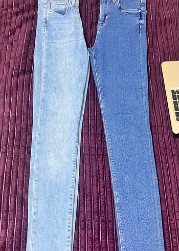 Kadın Dar Paça Mavi Denim Jean - Görsel 4