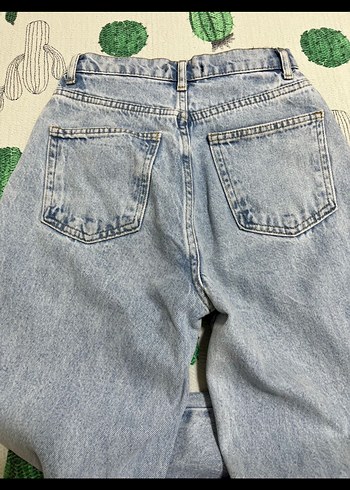 Buz Mavisi Bol Kot Pantolon - Görsel 3