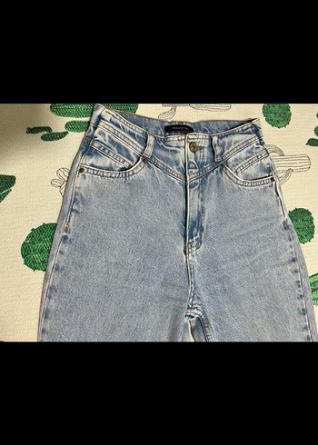 Buz Mavisi Bol Kot Pantolon - Görsel 2