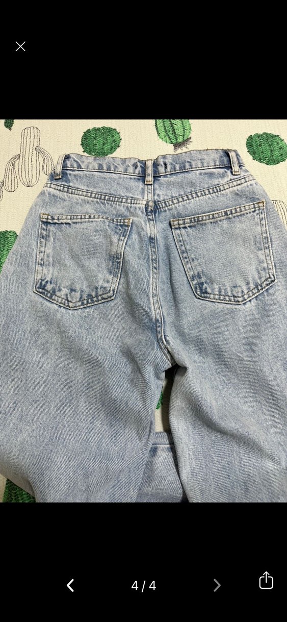 Buz Mavisi Bol Kot Pantolon - Görsel 3