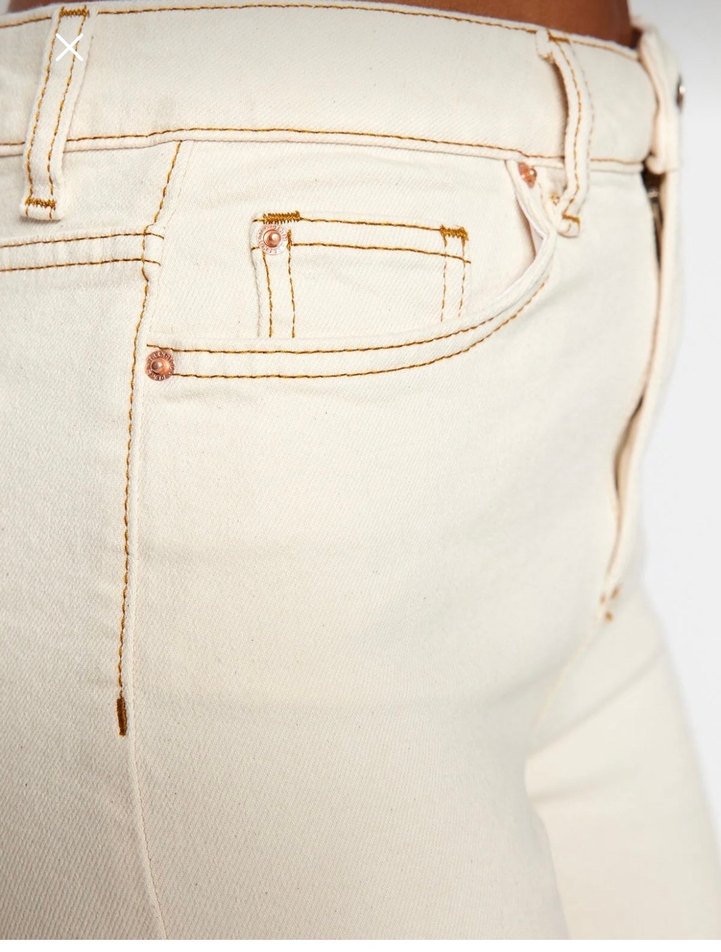 Ekru Regular Fit Midi Kadın Kot Pantolon - Görsel 5