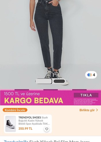 Gri Batik Desenli Denim Midi Pantolon - Görsel 4