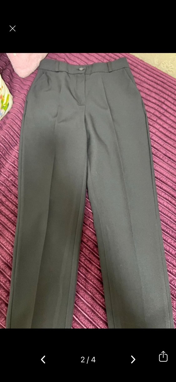 Kadın Siyah Pileli Kumaş Pantolon - Görsel 2