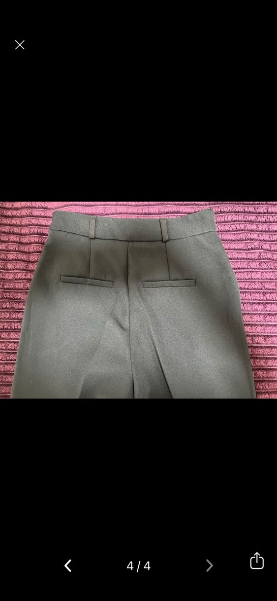 Kadın Siyah Pileli Kumaş Pantolon - Görsel 4