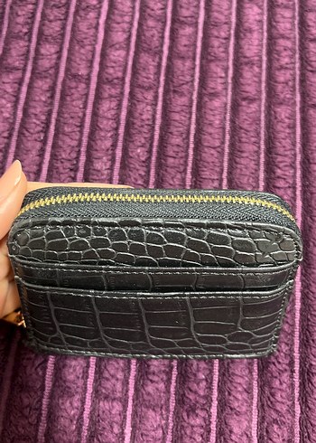 Gri Yılan Desenli Deri Kadın Cüzdanı - Görsel 2