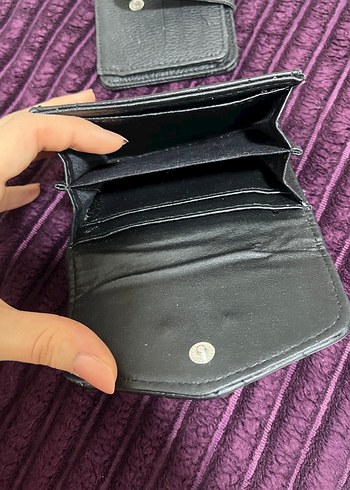 Siyah Deri Tokalı Kadın Cüzdanı - Görsel 3