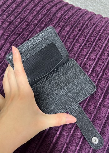 Siyah Deri Tokalı Kadın Cüzdanı - Görsel 4