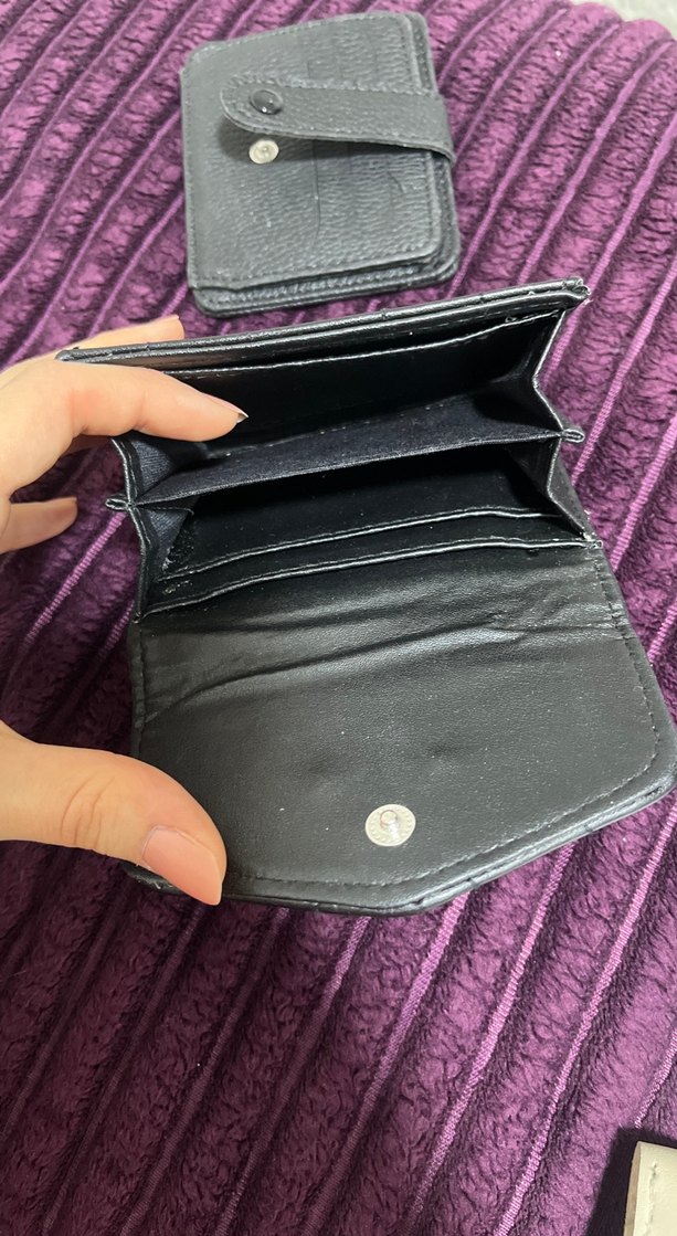 Siyah Deri Tokalı Kadın Cüzdanı - Görsel 3