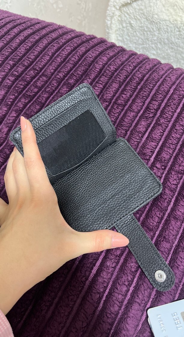 Siyah Deri Tokalı Kadın Cüzdanı - Görsel 4