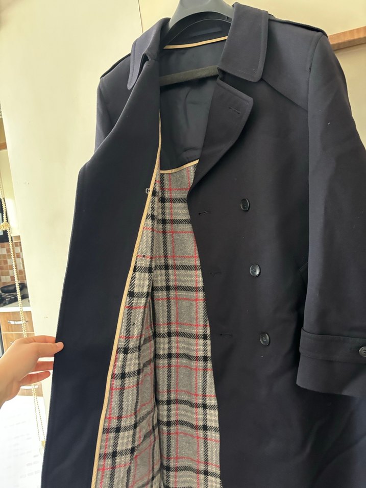 Düğmeli Vintage Lacivert Midi Erkek Kaban - Görsel 5