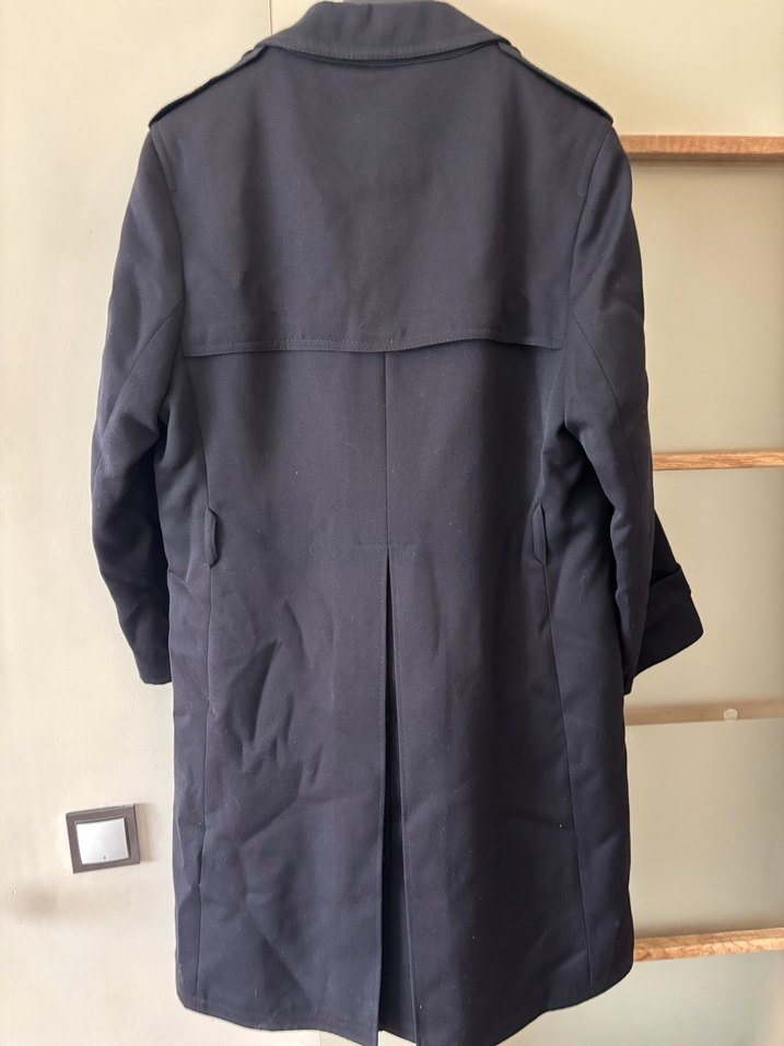 Düğmeli Vintage Lacivert Midi Erkek Kaban - Görsel 3