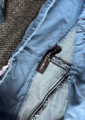 Gri Üstlü Mavi Hamile Kot Pantolon - Görsel 2