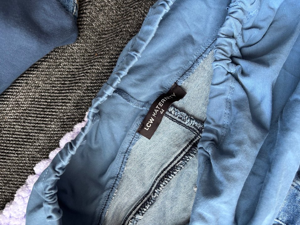 Gri Üstlü Mavi Hamile Kot Pantolon - Görsel 2