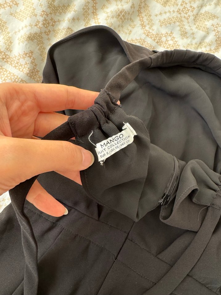 Mango Siyah Bol Paça Tulum - Görsel 4