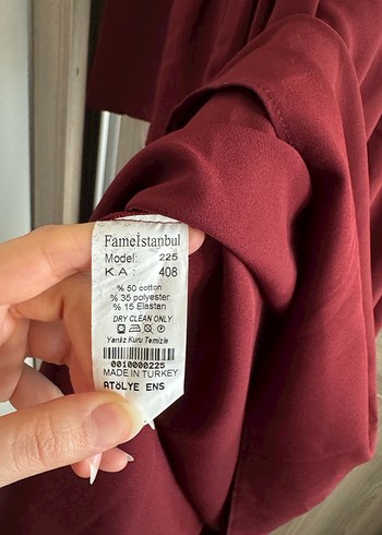 Bordo Uzun Kollu Kadın Elbise - Görsel 6