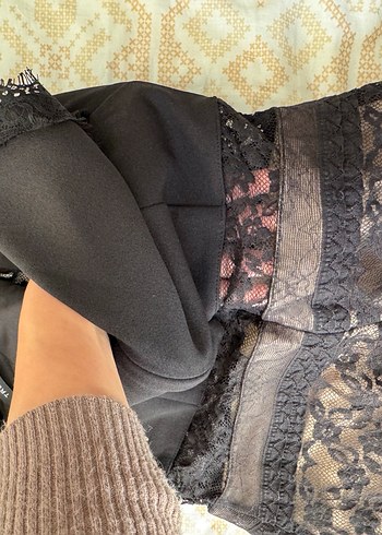 Siyah Dantel Uzun Gece Elbise - Görsel 5