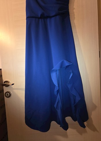 Mavi Drapeli Uzun Abiye Elbise - Görsel 2