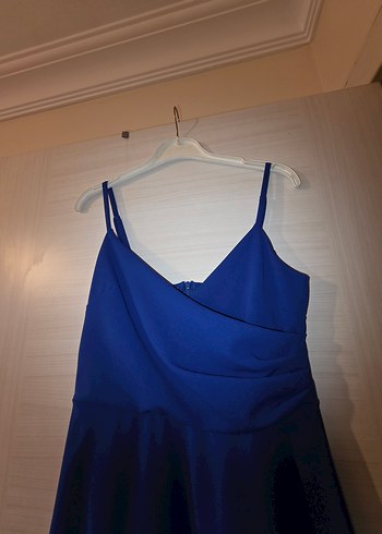 Mavi Drapeli Uzun Abiye Elbise - Görsel 3