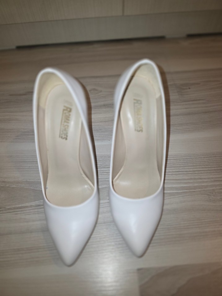 Beyaz Stiletto Kadın Topuklu Ayakkabı - Görsel 2