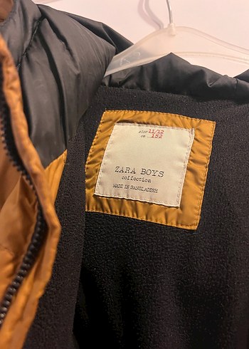 Hardal Rengi Düğmeli Erkek Çocuk Kışlık Mont - Görsel 2