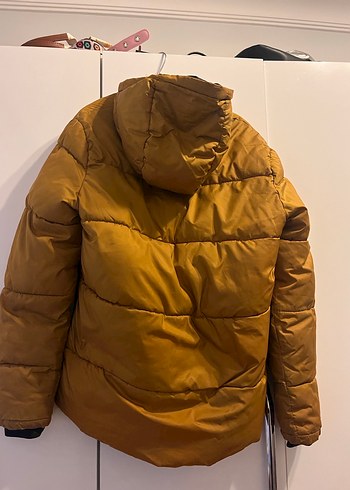 Hardal Rengi Düğmeli Erkek Çocuk Kışlık Mont - Görsel 3