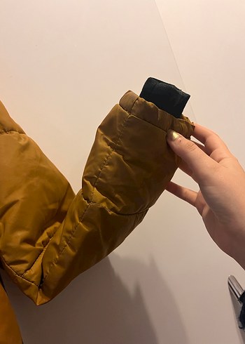 Hardal Rengi Düğmeli Erkek Çocuk Kışlık Mont - Görsel 5