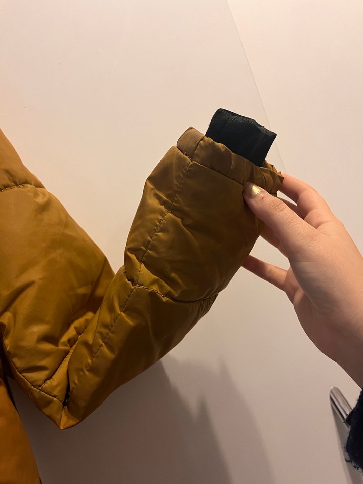 Hardal Rengi Düğmeli Erkek Çocuk Kışlık Mont - Görsel 5