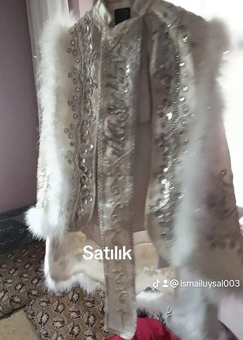 Bohem Nakışlı Beyaz Kürklü Çocuk Kostümü sünnet elbisesi - Görsel 2