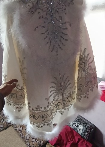 Bohem Nakışlı Beyaz Kürklü Çocuk Kostümü sünnet elbisesi - Görsel 7