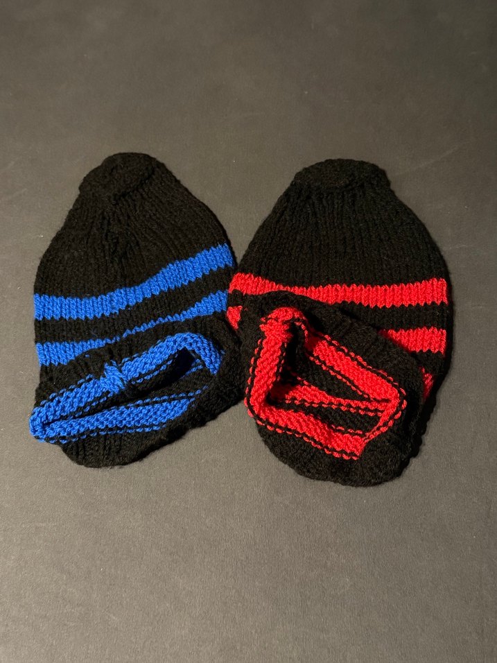 2li Set Siyah Çizgili Kışlık Bere - Görsel 2