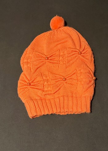 Turuncu Örgü Kadın Bere - Görsel 2