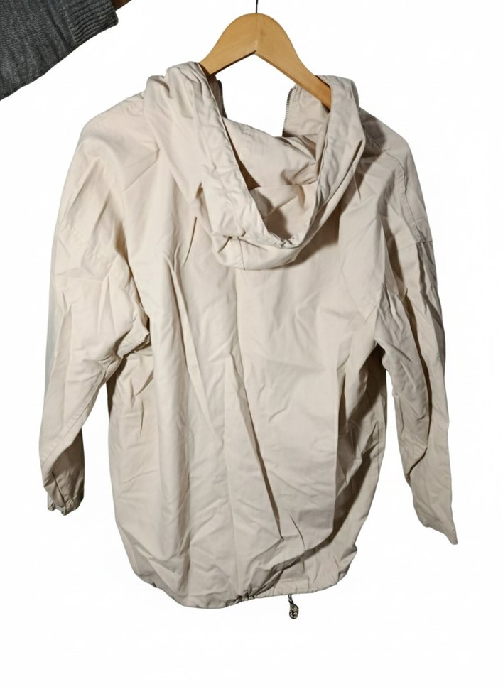 Bej Kapüşonlu Kadın Keten Ceket - Görsel 2